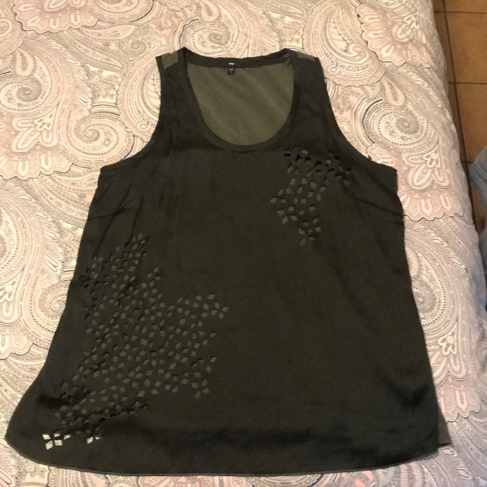 Gap Gray Laser Cut Tank Top